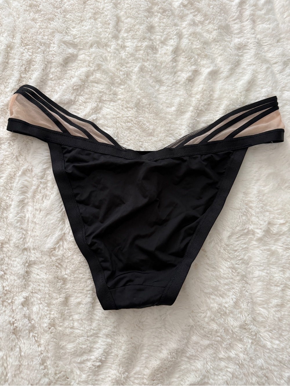 Victoria’s Secret x Balmain Black Mesh Bikini Panty NWT Medium Designer Collab - Picture 3 of 5